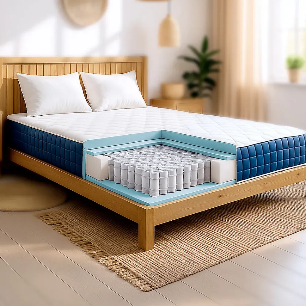 The White Stone Matelas 180x200cm, Hauteur 30 cm, avec Ressorts Ensachés et Memory Foam* Matelas