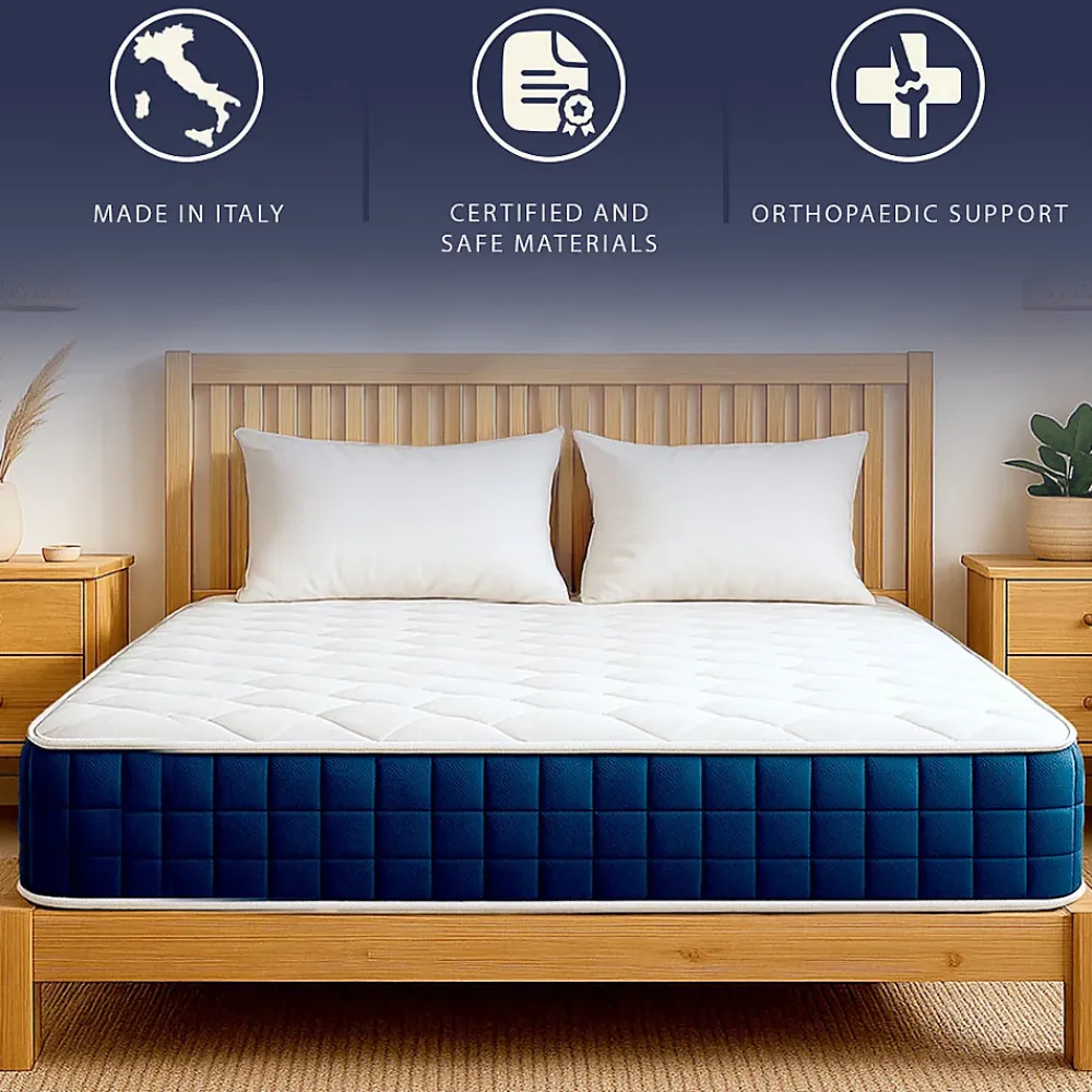 The White Stone Matelas 180x200cm, Hauteur 30 cm, avec Ressorts Ensachés et Memory Foam* Matelas