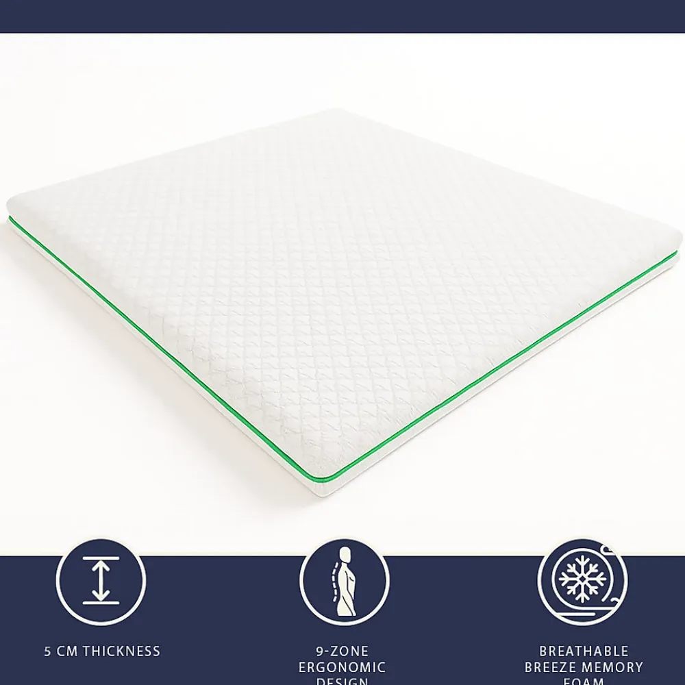 The White Stone Surmatelas 90x200 en Memory Foam Breeze à 9 Zones* Surmatelas
