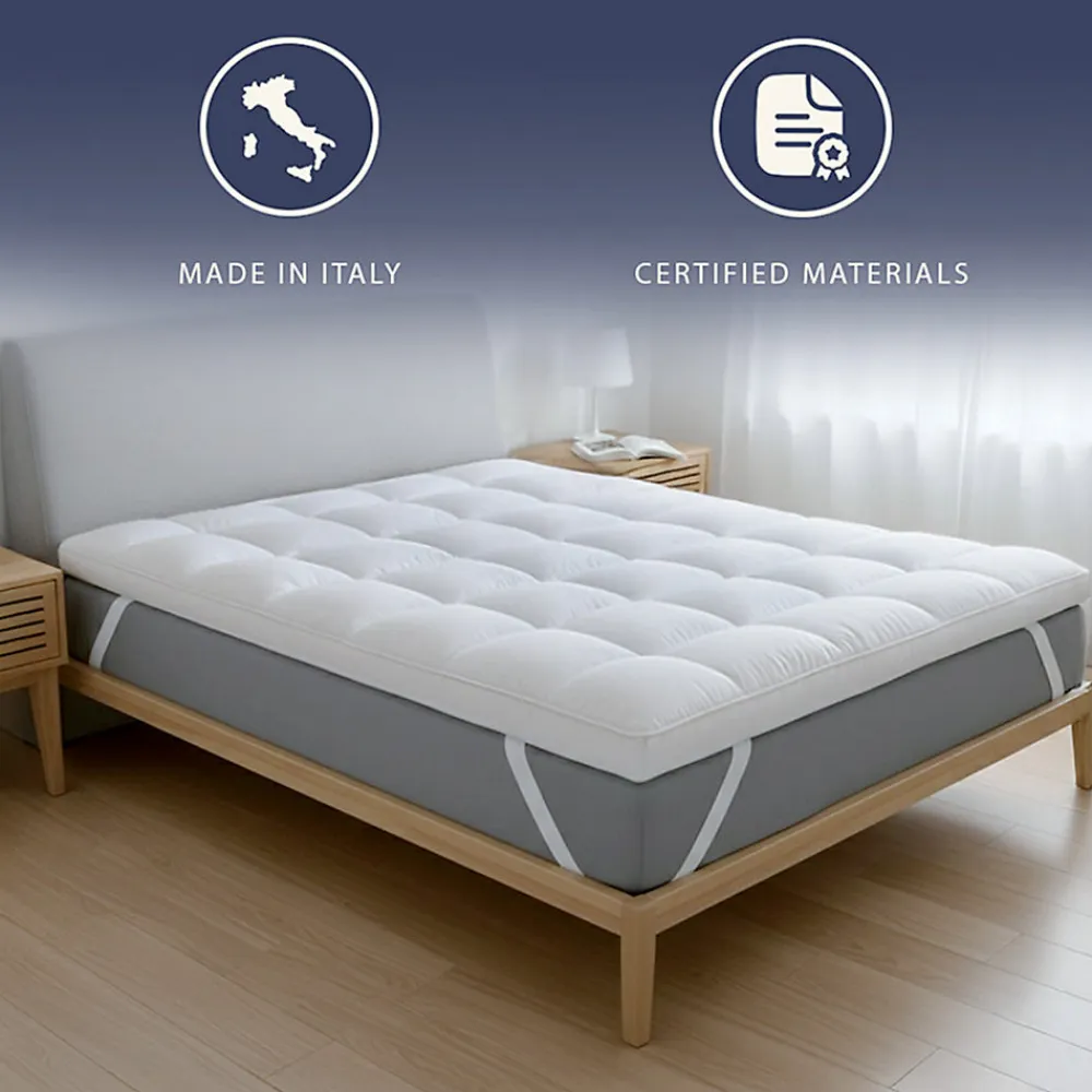 Surmatelas 180x200 cm avec rembourrage en ouate de 1000 g/m²>The White Stone Discount