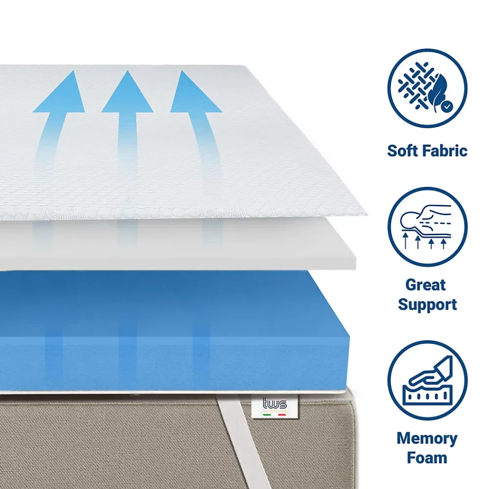 The White Stone Surmatelas en mousse à mémoire de forme 80 x 195 cm* Surmatelas