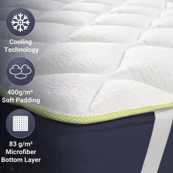The White Stone Surmatelas Rafraîchissant avec Élastiques 120x190* Surmatelas