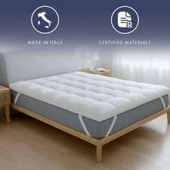 Surmatelas 90x190 cm avec rembourrage en ouate de 1000 g/m²><noscript><img width=