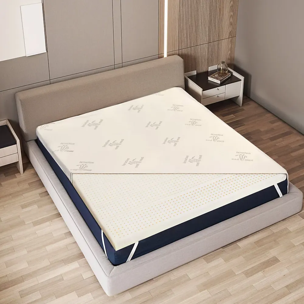 The White Stone Surmatelas 170x190 cm en Latex Naturel, Déhoussable 5 cm* Surmatelas