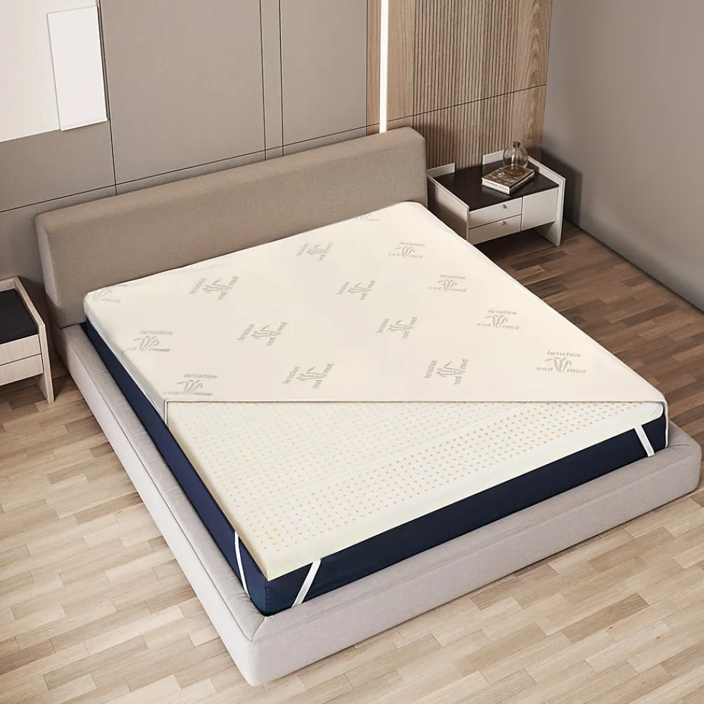 Surmatelas 100x190 cm en Latex Naturel, Déhoussable 5 cm>The White Stone Hot