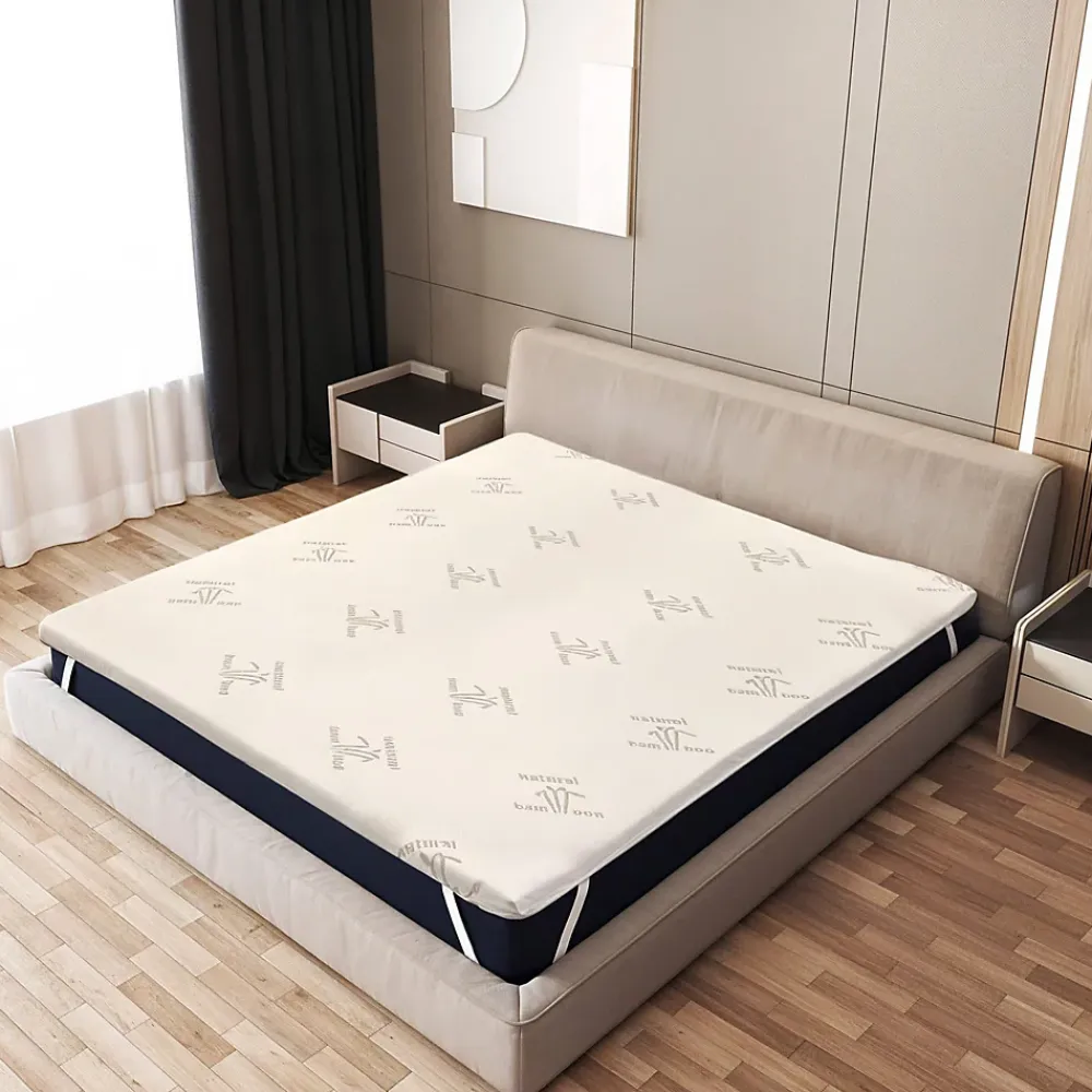 The White Stone Surmatelas 130x200 cm en Latex Naturel, Déhoussable 5 cm* Surmatelas