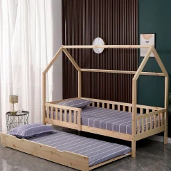 Happy Garden Tiroir-lit en bois -*Enfant Lit Enfant