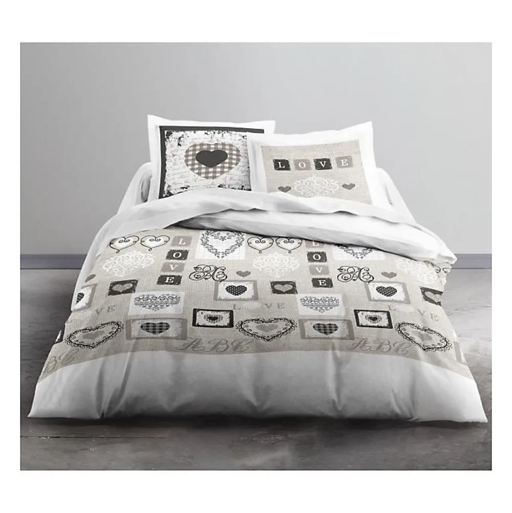 Todays Tools TODAY Parure de lit Coton 2 personnes - 240x260 cm - Imprimé Blanc Eden* Parure De Lit
