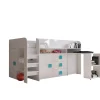 TOLEDO 1 Lit superposé 203,3/106,6/125 (blanc/blanc/turquoise)>Abiks Meble Sale