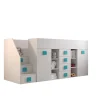 TOLEDO 3L Lit superposé 248,5/123/93 (blanc/blanc/turquoise)>Abiks Meble Online
