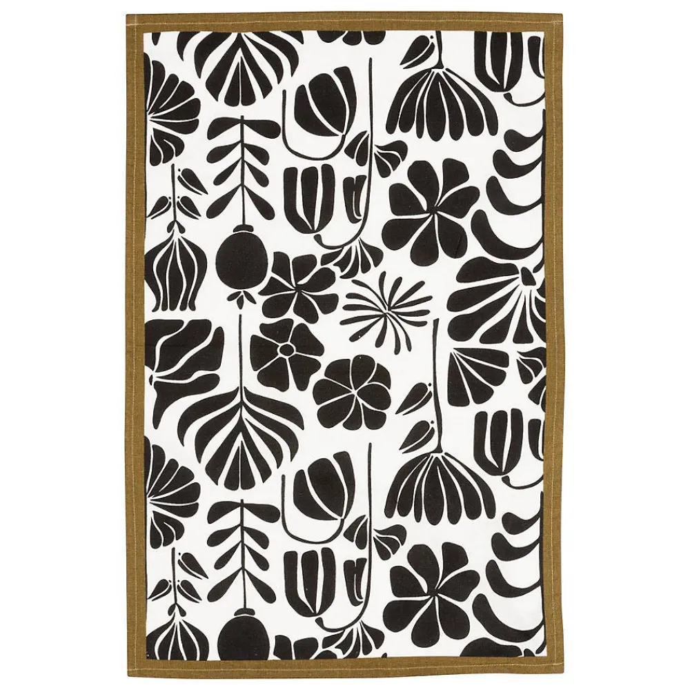 Torchon imprimé Twisted lime coton noir & blanc 45x70cm - Atmosphera>Atmosphera Créateur D'Intérieur Discount