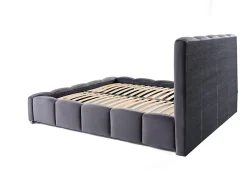Best Mobilier Torreon - lit coffre - 140x200 - sommier inclus - en velours -* Lit Coffre