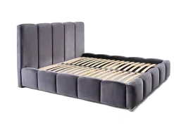 Best Mobilier Torreon - lit coffre - 140x200 - sommier inclus - en velours -* Lit Coffre
