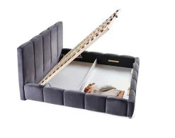 Best Mobilier Torreon - lit coffre - 140x200 - sommier inclus - en velours -* Lit Coffre