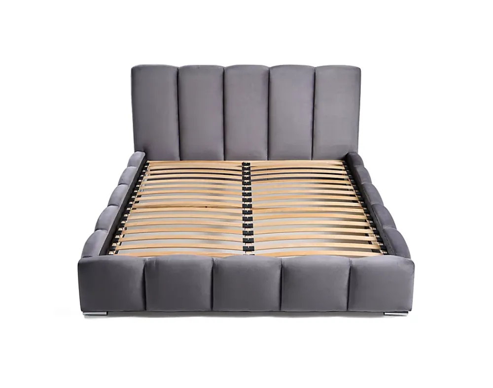 Best Mobilier Torreon - lit coffre - 140x200 - sommier inclus - en velours -* Lit Coffre