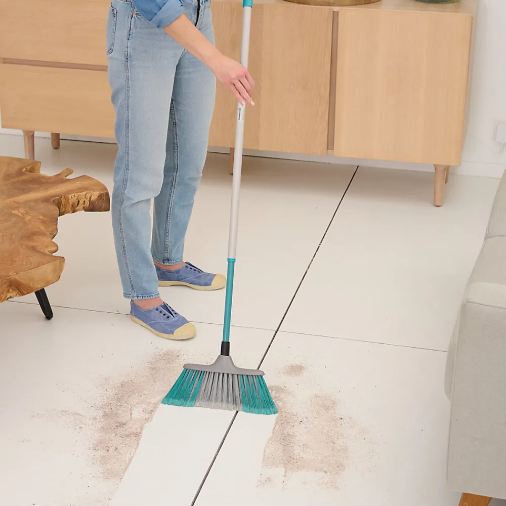 Tête de balais à poils Doux fibres mélangées gris et bleu L.28 x l.7cm>GoodHome Outlet