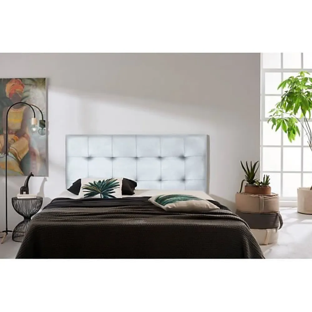 Eccox Tête de lit - Aster - Similicuir argenté - 160 cm - Design contemporain - Garantie 2 ans* Tête De Lit