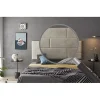 Eccox Tête de lit 120 Bricks Tissu Anti-Tache 152x57x5 Effet Granit Blanc Cassé.* Tête De Lit