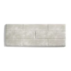 Eccox Tête de lit 80 Briques Tissu Anti-Tache 112x57x5 Effet Granit Blanc Cassé.* Tête De Lit
