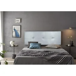 Eccox Tête de lit - Cala - Similicuir argenté - 145 cm - Rembourrage en mousse HR - Fabriqué en Espagne* Tête De Lit