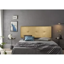Tête de lit - Cala - Similicuir doré - 160 cm - Rembourrage en mousse HR - Fabriqué en Espagne>Eccox Online