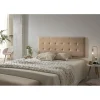 Eccox Tête de lit 80 Capitone Damier Tissu Anti-Tache 112x57x5cm Camel Clair.* Tête De Lit