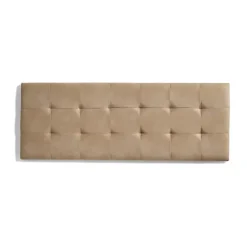 Eccox Tête de lit 80 Capitone Damier Tissu Anti-Tache 112x57x5cm Camel Clair.* Tête De Lit