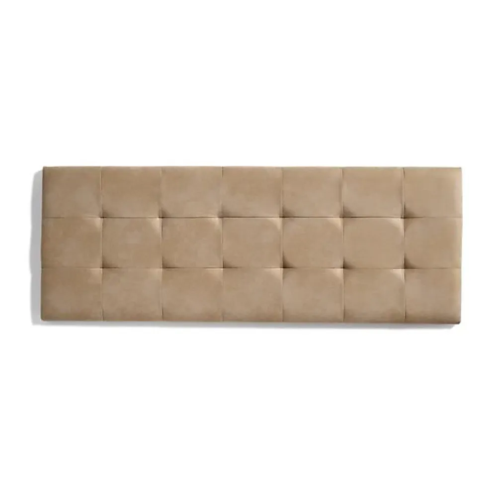 Eccox Tête de lit 80 Capitone Damier Tissu Anti-Tache 112x57x5cm Camel Clair.* Tête De Lit