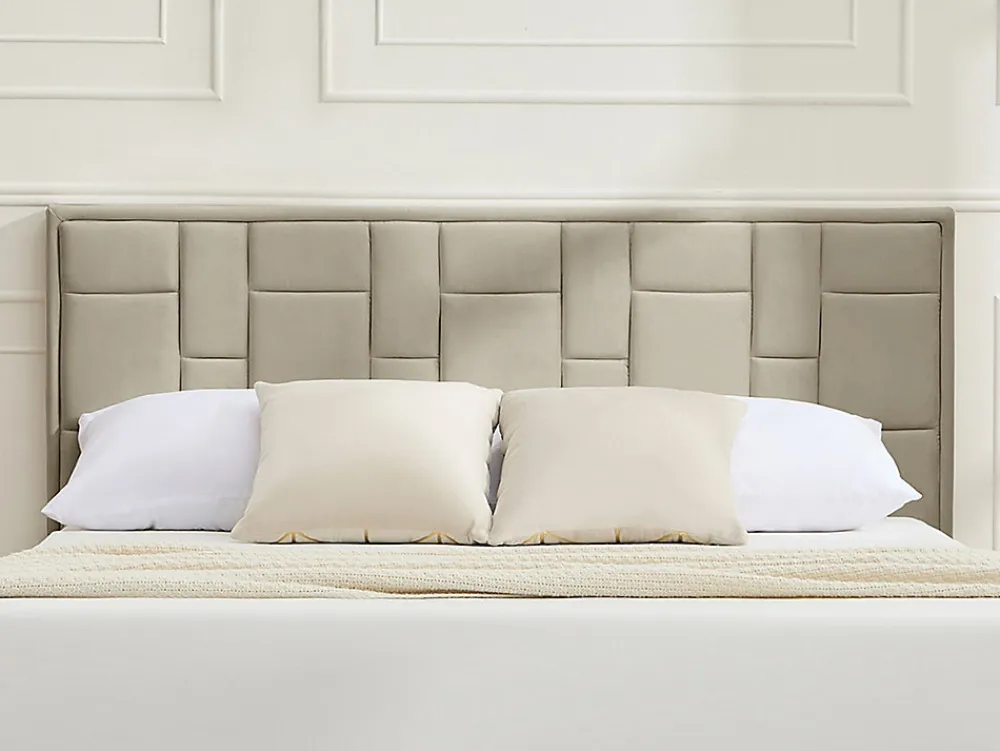 Tête de lit 140 cm - Velours - Taupe - HERMINE>Vente-unique Sale
