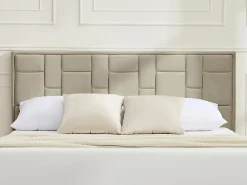 Tête de lit 140 cm - Velours - Taupe - HERMINE><noscript><img width=