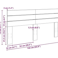 Tête de lit 140 cm en bois massif de chêne><noscript><img width=