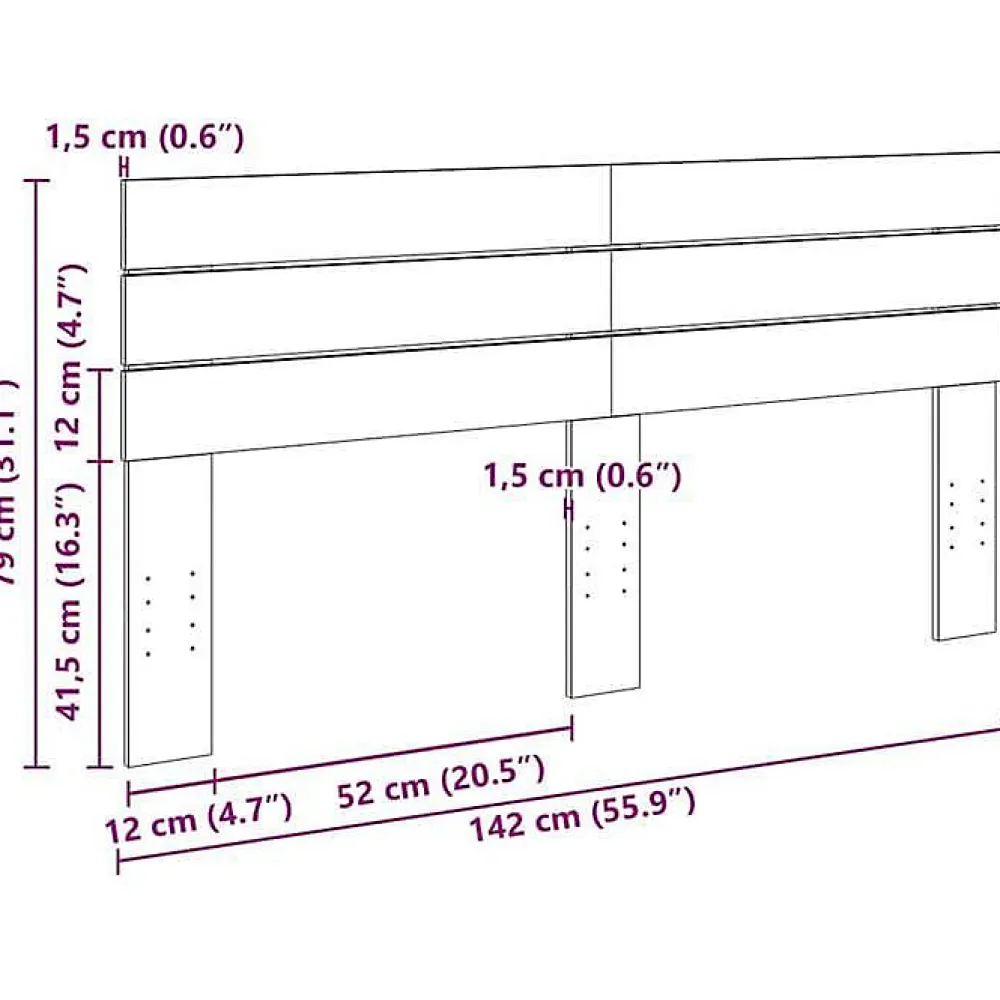 Tête de lit 140 cm en bois massif de chêne>Vidaxl Best