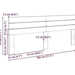 Vidaxl Tête de lit 180 cm en bois massif de chêne* Tête De Lit