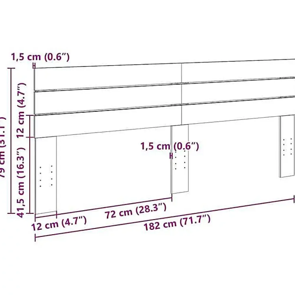 Vidaxl Tête de lit 180 cm en bois massif de chêne* Tête De Lit