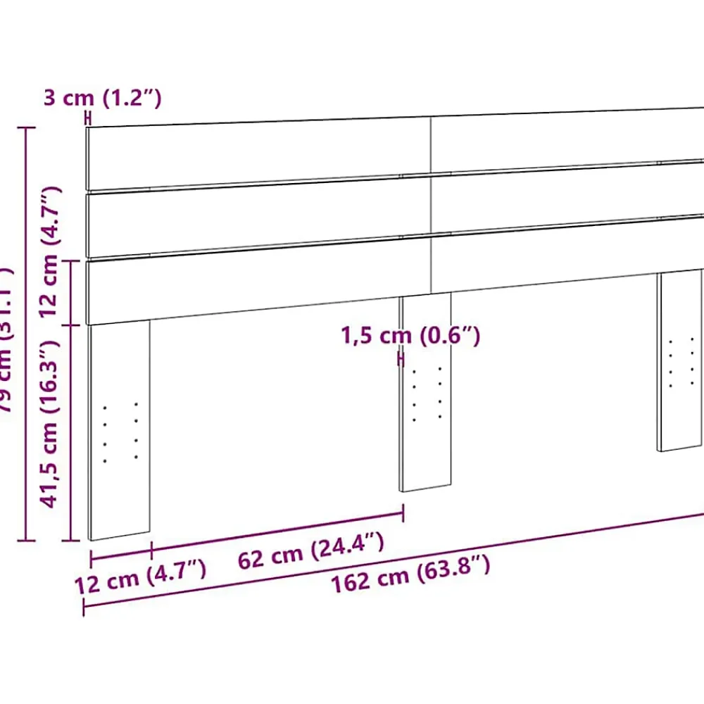 Vidaxl Tête de lit 160 cm en bois massif de chêne* Tête De Lit
