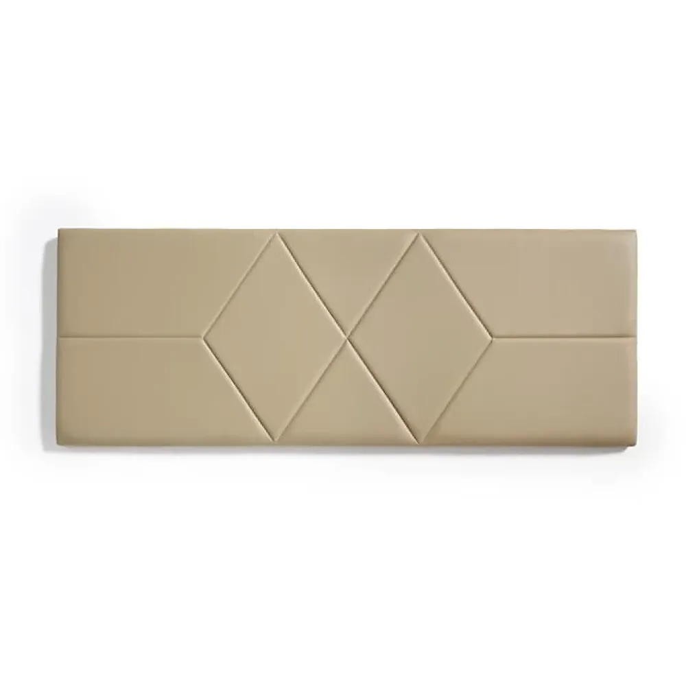 Eccox Tête de lit 140 Deux Diamants en Similicuir 152 x 57 x 5 cm Rembourrage en mousse et renfort de dossier Couleur Camel Clair.* Tête De Lit