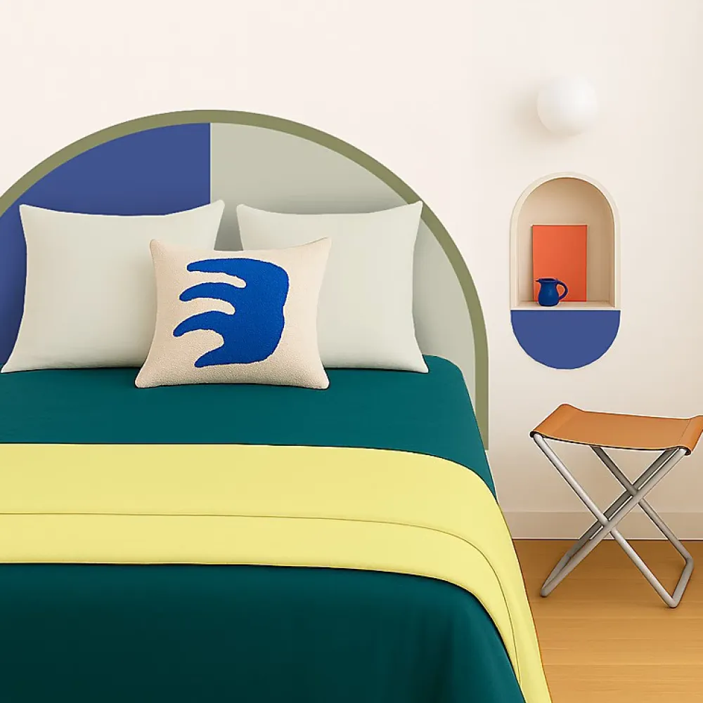 99Deco Tête de lit - Duo - intissé 225g/m² - pré-encollé - Bleu - 110x180cm* Tête De Lit