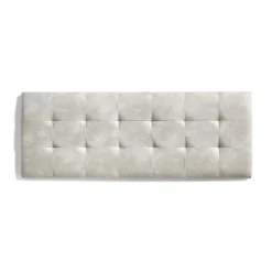 Eccox Tête de lit - - 105 Capitone - Tissu Anti-Tache - 112x57x5cm - Blanc Granit Cassé* Tête De Lit