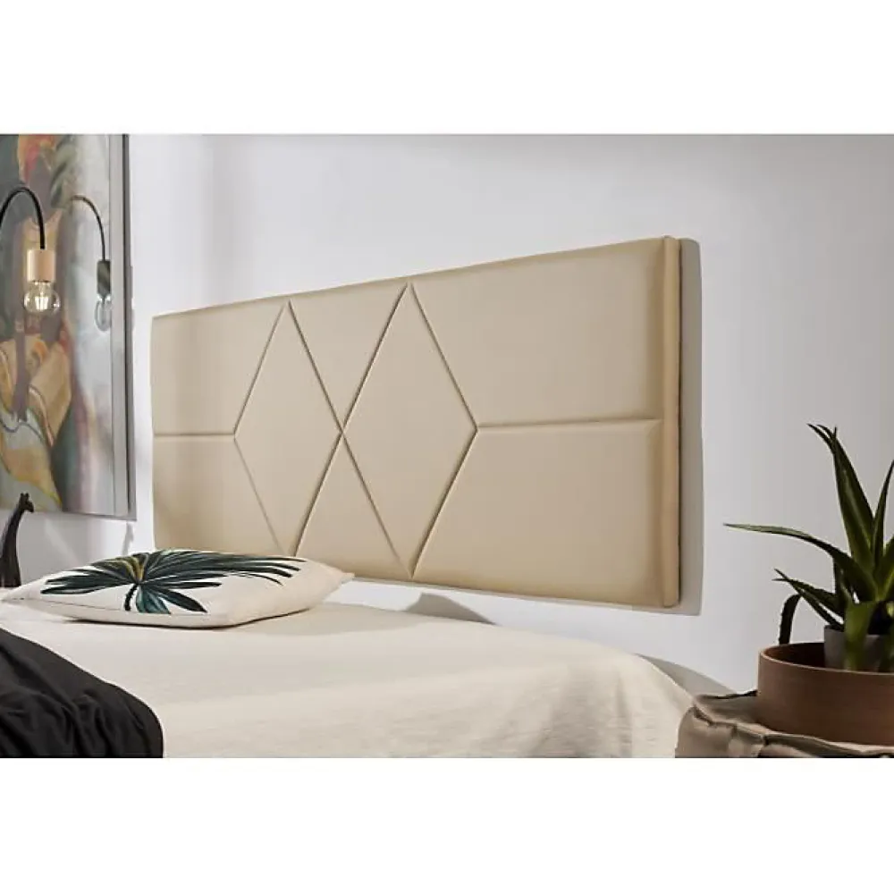 Tête de lit - - 112 x 57 cm - Similicuir camel - Design moderne - Rembourrage mousse>Eccox Clearance
