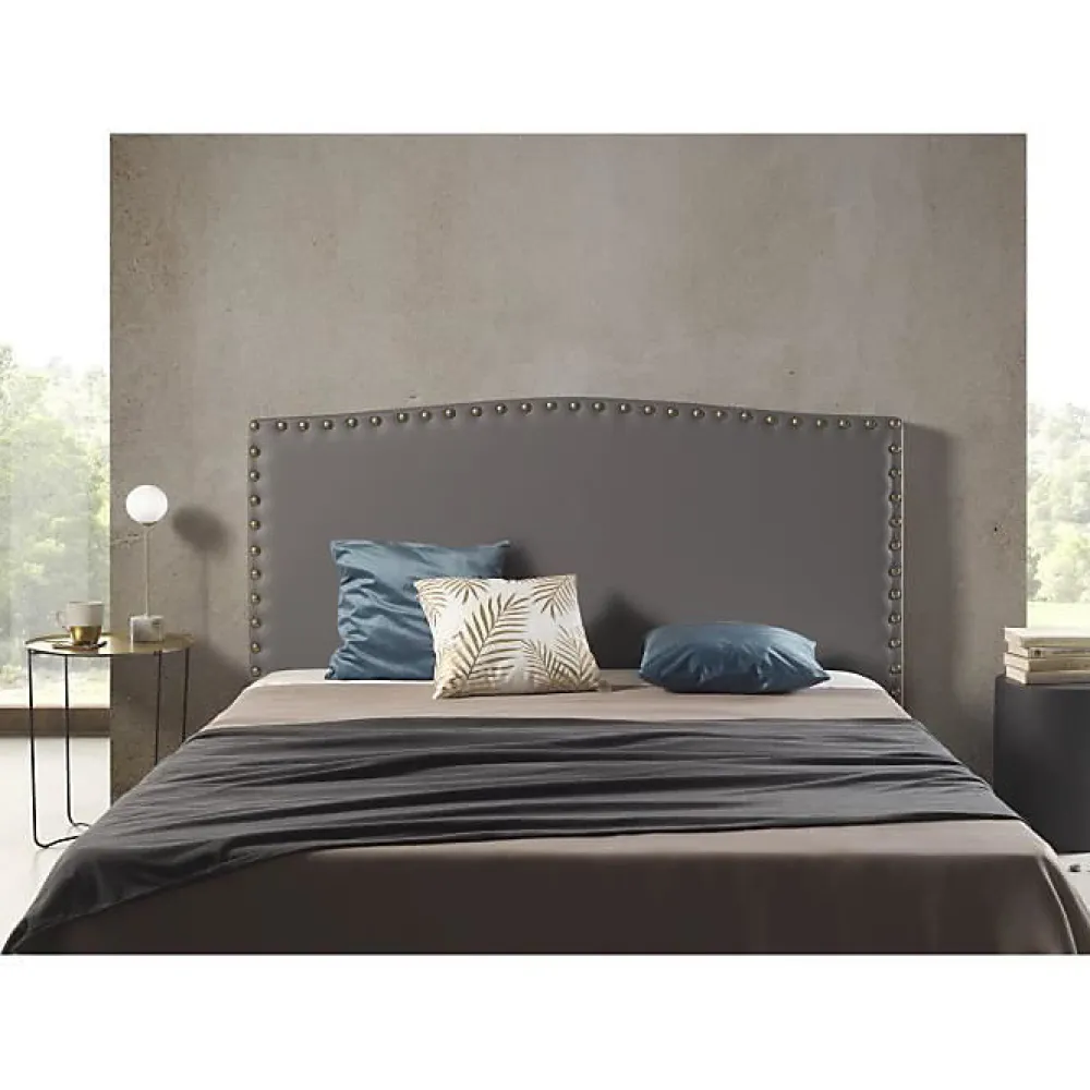 Eccox Tête de lit - - Ambar - Similicuir gris - 115x115x8 cm - Aquaclean antitache* Tête De Lit
