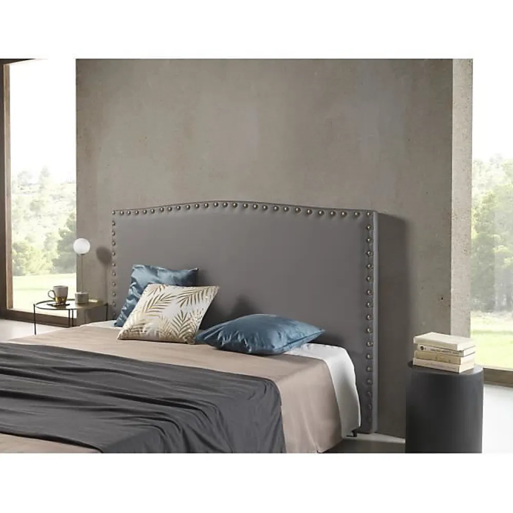 Eccox Tête de lit - - Ambar - Similicuir gris - 115x115x8 cm - Aquaclean antitache* Tête De Lit