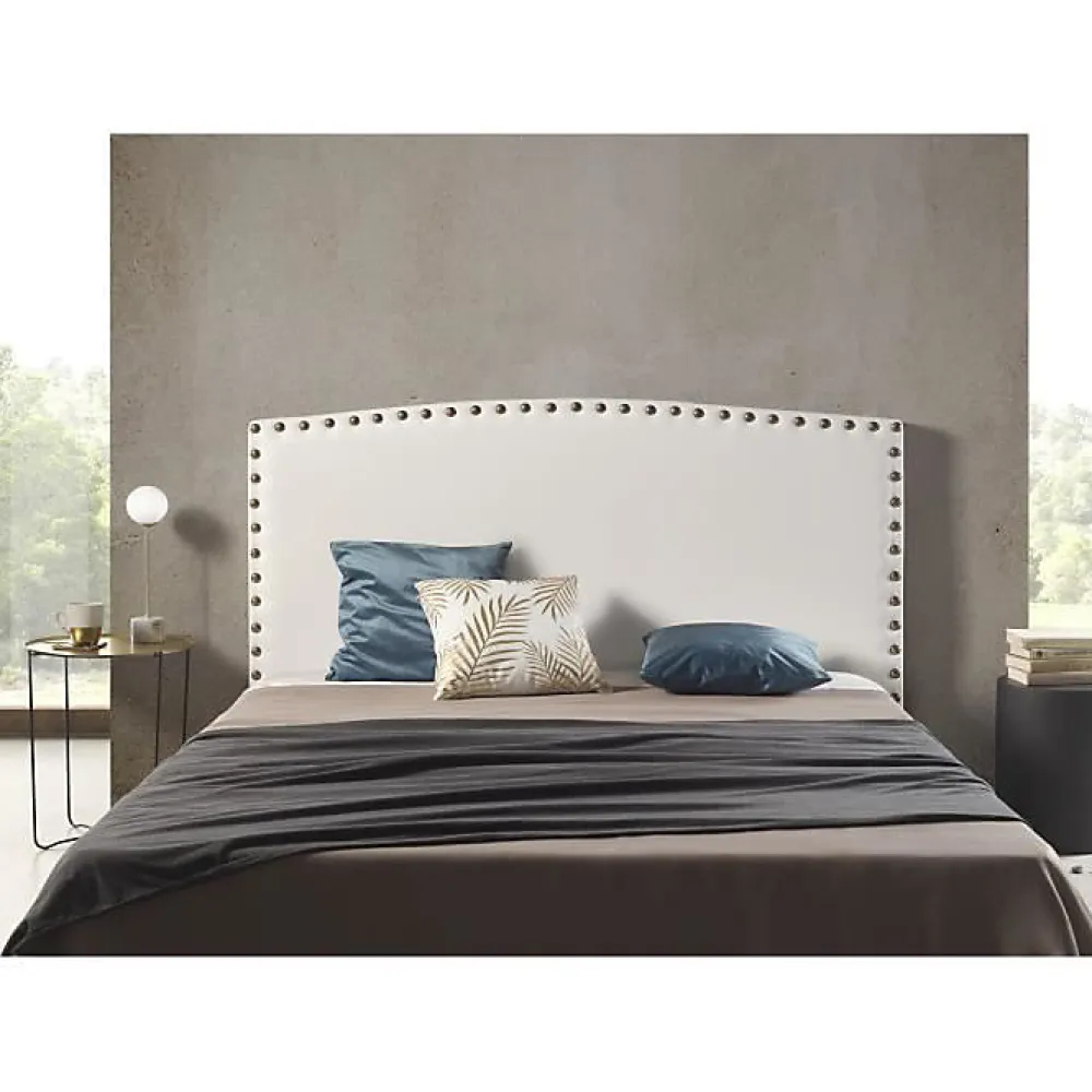 Eccox Tête de lit - - Ambar - Similicuir blanc - 115x115x8 cm - Aquaclean antitache* Tête De Lit