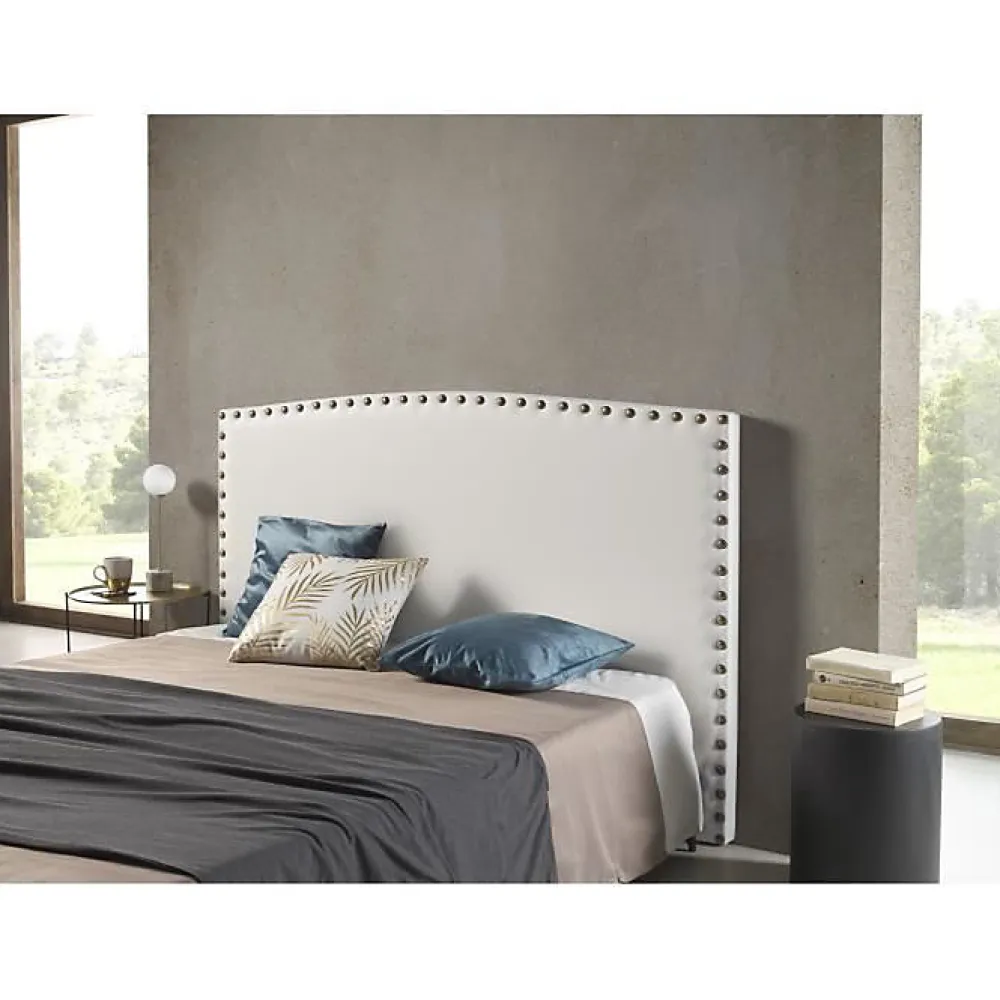 Eccox Tête de lit - - Ambar - Similicuir blanc - 115x115x8 cm - Aquaclean antitache* Tête De Lit