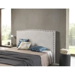 Eccox Tête de lit - - Ambar - Tissu Aquaclean - Gris - 154x115x8 cm* Tête De Lit