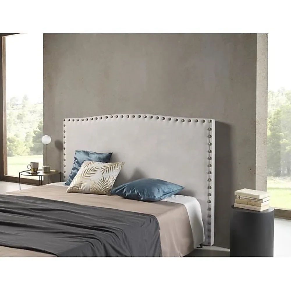 Eccox Tête de lit - - Ambar - Tissu Aquaclean - Gris - 154x115x8 cm* Tête De Lit