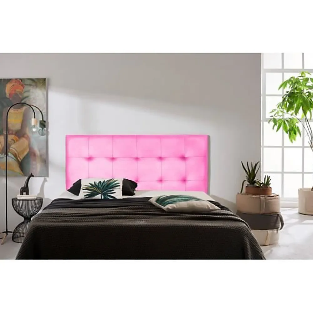 Eccox Tête de lit - - Aster - Similicuir rose - 145 cm - Épaisseur 8 cm - Garantie 2 ans* Tête De Lit