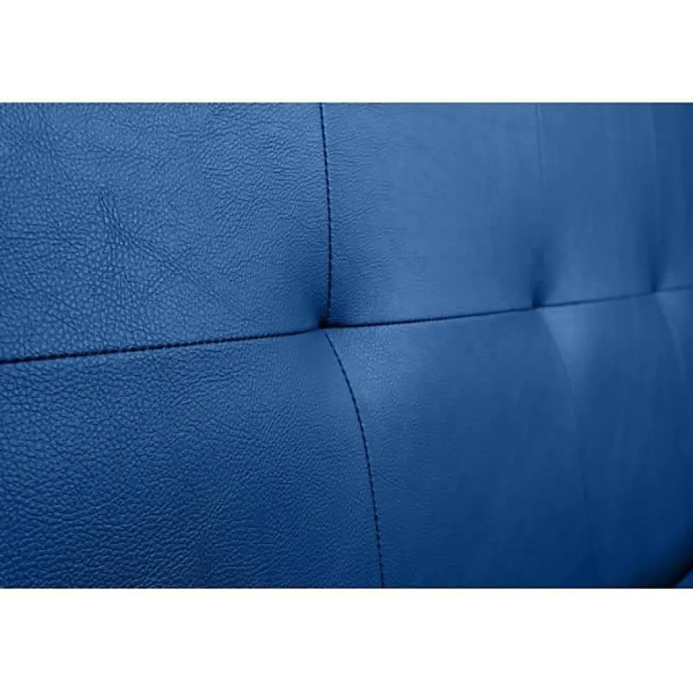 Tête de lit - - Aster - Similicuir bleu - 160 cm - Hauteur 120 cm>Eccox