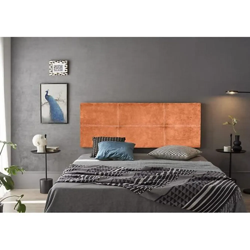 Tête de lit - - Dalia - Tissu Aqualine - Orange - 145 cm - Rembourrée>Eccox Clearance