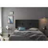 Eccox Tête de lit - - Dalia - Tissu Aqualine Noir - 160 cm - Rembourrée - Design contemporain* Tête De Lit