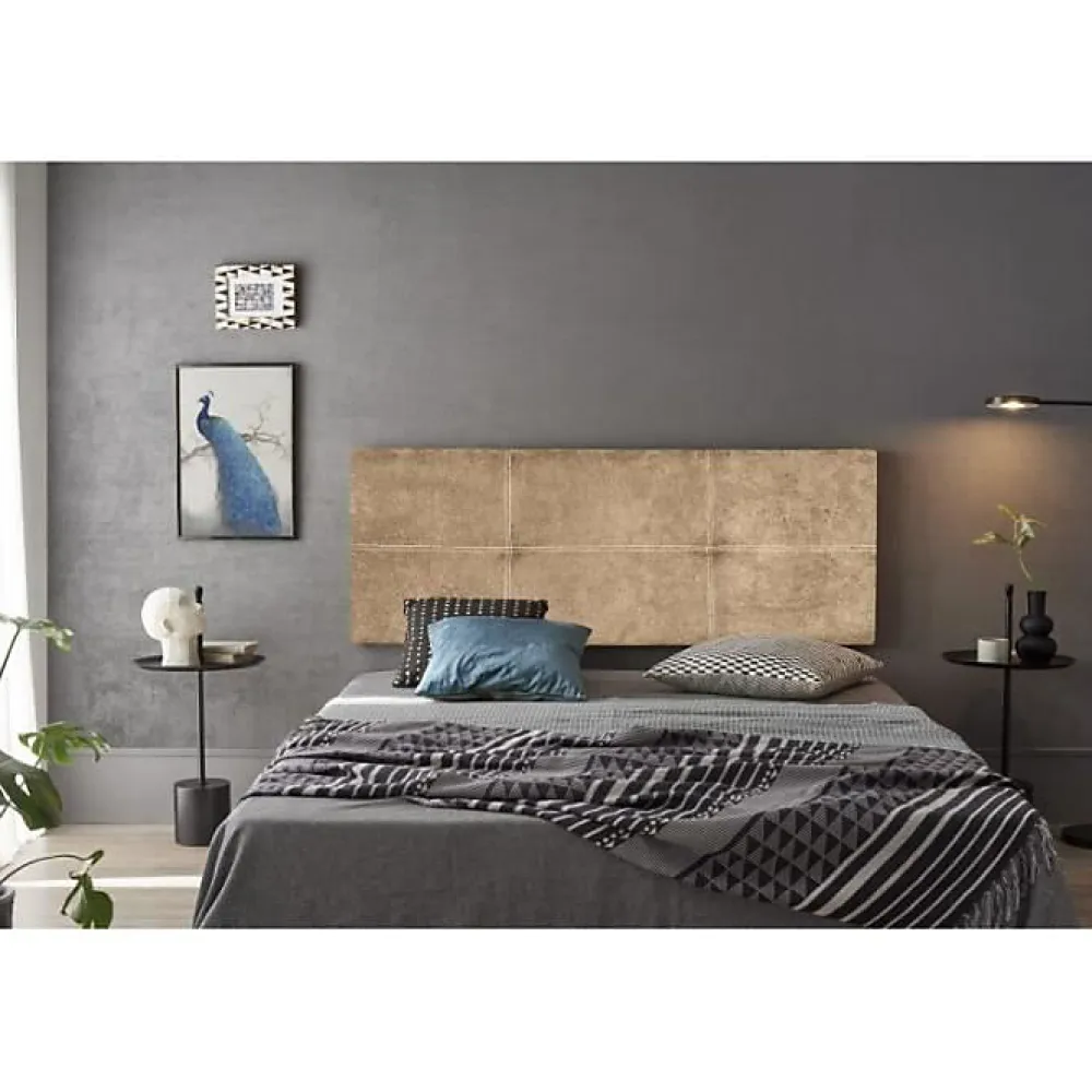 Eccox Tête de lit - - Dalia - Tissu anti-taches Aqualine - 100 cm - Marron* Tête De Lit